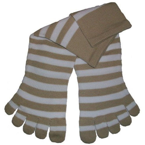 Feelmax Toe Socks Basic Cotton Beige/White Ladies Shoe Size 5  - 8
