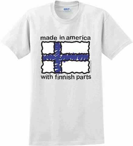 Made in America with Finnish Parts T-shirt Size Large
