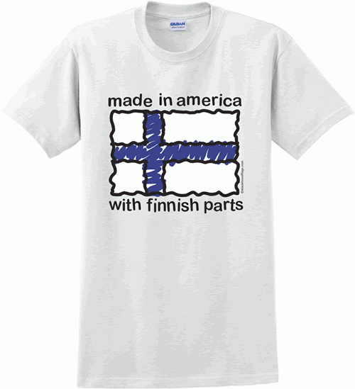 Made in America with Finnish Parts T-shirt Size XX-Large