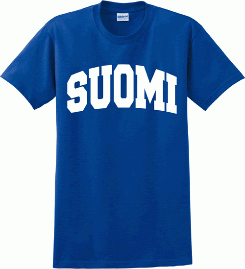 Finland Collegiate (Suomi) Short Sleeve T-shirt Size X-Large