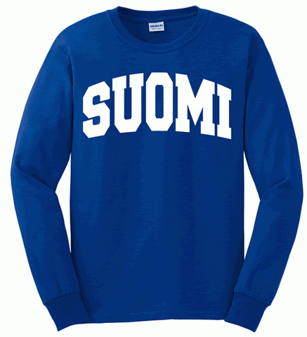 Finland Collegiate (Suomi) Long Sleeve T-shirt Size Medium