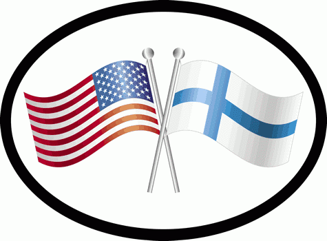 Oval Reflective Decal - Finland Friendship Flag
