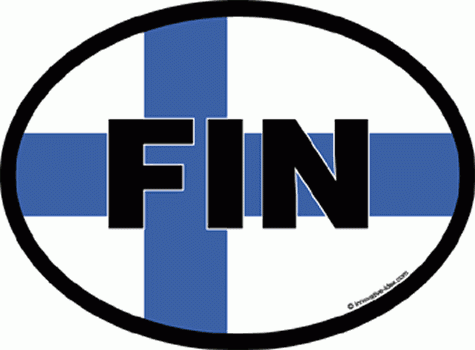 Oval Reflective Decals - Finland Country Flags